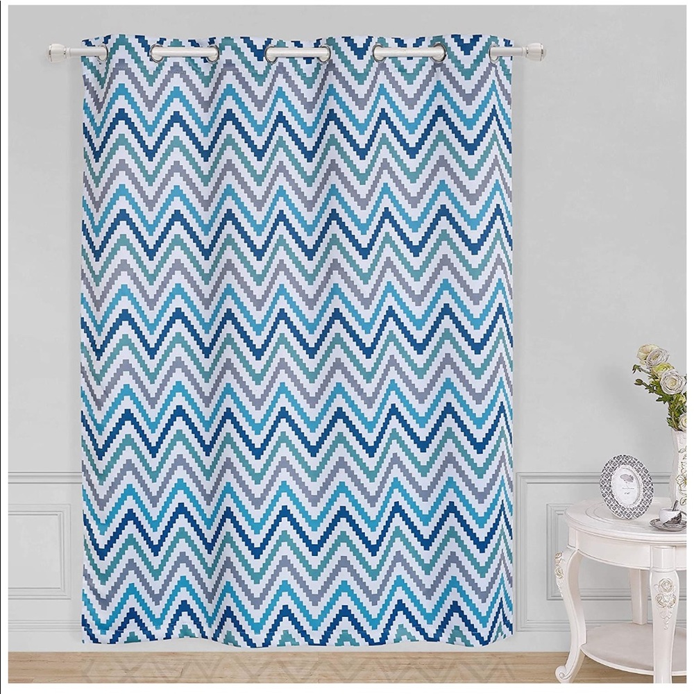 Chevron Printed Thermal Insulated Blackout Curtain